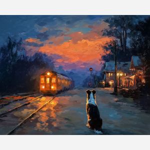 EVENING TRAIN CROSSING