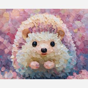 kawaii hedgehog pixel, pastel spikes, cute curled sprite, small animal icon, round hedgehog, chibi style, minimal pixel creature, adorable animal art