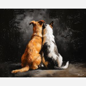 balanced, state, saint valentine, love theme, couple, togetherness, romantic scene, palette knife, oil painting, impasto, thick paint, textured surface, emotional art, symbolic, intimacy, pairing, connection