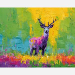 colorful, season, spring theme, bright colors, green, yellow, violet, red, seasonal art, people, animals, painterly, expressive style, modern painting, textured surface, joyful mood, color harmony