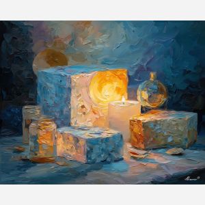 man, ray, palette knife, oil painting, impasto, textured surface, modern art, symbolic, expressive, visual art, creative, painterly, bold colors, contemporary, conceptual, illustrative, abstract