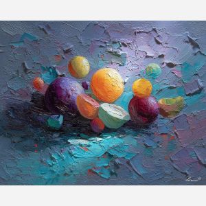 man, ray, palette knife, oil painting, impasto, textured surface, modern art, symbolic, expressive, visual art, creative, painterly, bold colors, contemporary, conceptual, illustrative, abstract