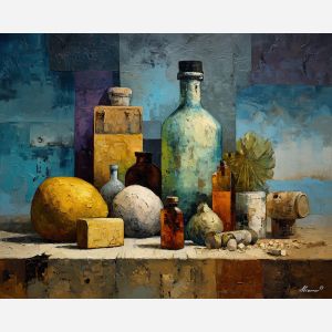 man, ray, palette knife, oil painting, impasto, textured surface, modern art, symbolic, expressive, visual art, creative, painterly, bold colors, contemporary, conceptual, illustrative, abstract