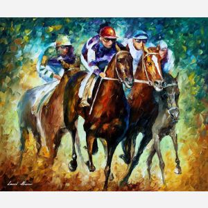 painting of horse racing, paintings of horses racing, oil paintings of horse racing, horse race painting, racehorse painting , horse race artwork, art horse racing