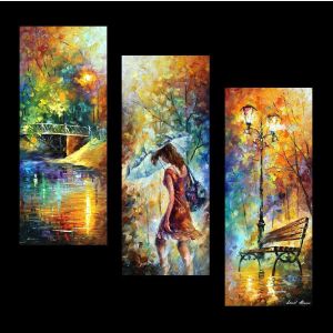 famous triptych paintings, triptych paintings ideas, woman umbrella painting, painting of woman with umbrella, romantic oil paintings, love romantic paintings