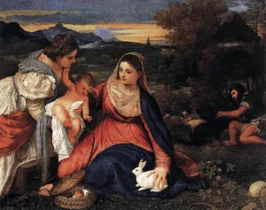 Madonna and Child with St Catherine and a Rabbit