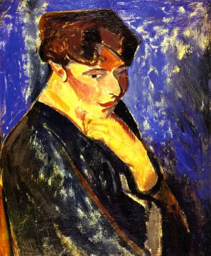 Woman with Blue Background