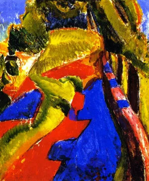 Fauve Landscape with Red and Blue