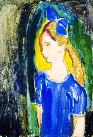 Young Girl with Blue Bow