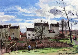 Houses on a Hillside, Winter, near Louveciennes