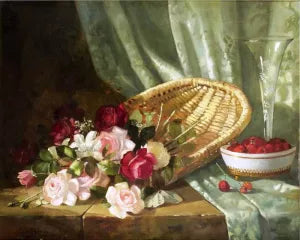 Still Life with Roses and Raspberries