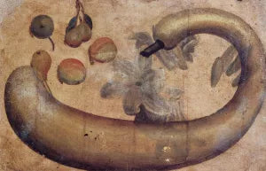 Still-Life of Squash, Lilies, Peaches, and Pears