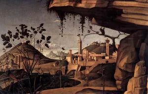 St Jerome Reading in the Countryside Detail