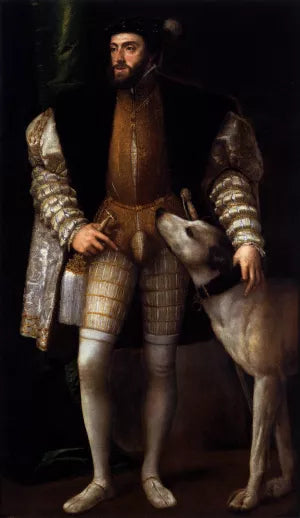 Charles V Standing with His Dog