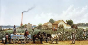 Plantation Wagon Scene