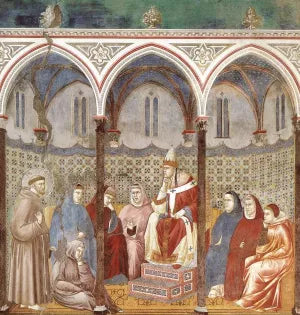 Legend of St Francis: 17. St Francis Preaching before Honorius III Upper Church, San Francesco, Assisi