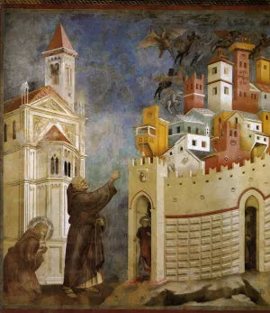 Legend of St Francis: 10. Exorcism of the Demons at Arezzo Upper Church, San Francesco, Assisi