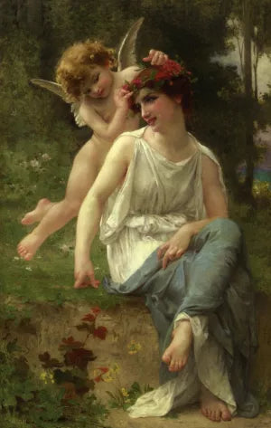 Cupid Adoring a Young Maiden