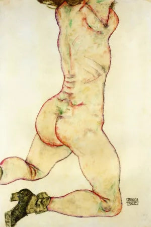 Kneeling Female Nude, Back View