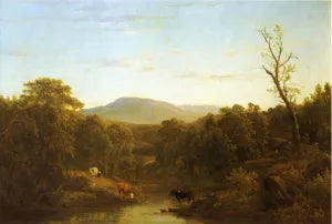 Cattle Watering by a Stream