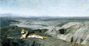 Night on the Desert Study also known as Tiger Resting in the Moonlight