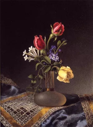 Flowers in a Frosted Vase