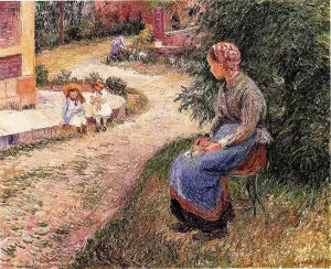 A Servant Seated in the Garden at Eragny