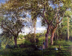 Landscape with Strollers Relaxing Under the Trees