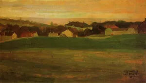 Meadow with Village in Background II