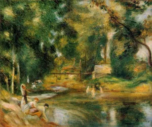 Essoyes Landscape - Washerwoman and Bathers