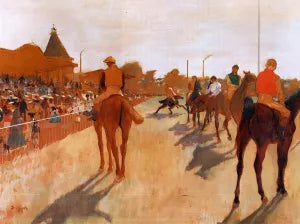 Racehorses Before the Stands