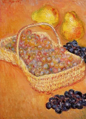 Basket of Grapes, Quinces and Pears