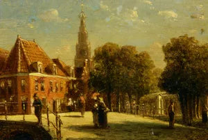 Figures on a bridge in Alkmaar