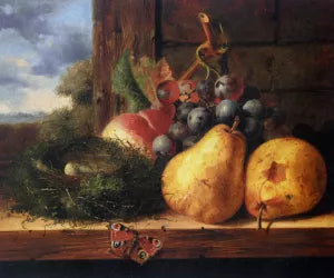 Still life with a Birds Nest and Fruit