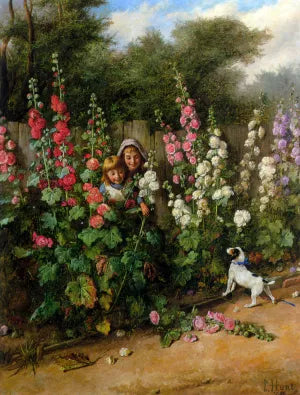 Behind the Hollyhocks