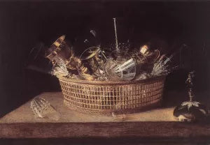 Still-Life of Glasses in a Basket