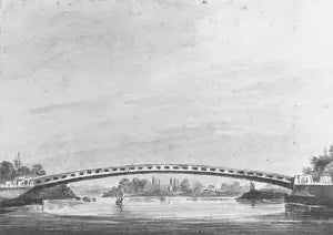 The Upper Bridge over the Schuylkill, Philadelphia--Lemon Hill in the Background