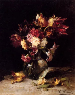 Still Life of Tulips and Carnations in a Vase