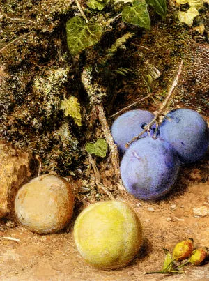 Still Life With Greengages and Plums on a Mossy Bank