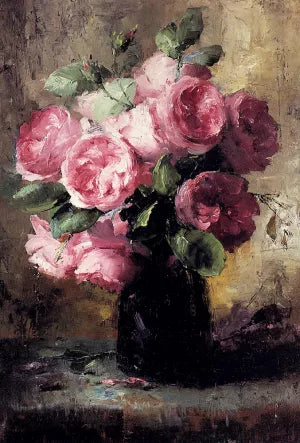 Pink Roses In A Vase