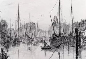 Moored Boats In Rotterdam