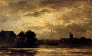 View Of The Spaarne, Haarlem, By Moonlight