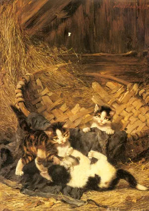 Playful Kittens in a Basket