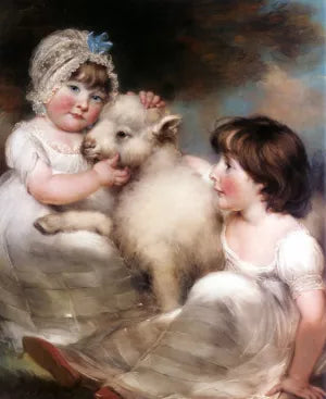 Portrait of Miss E. and Miss L. Earle with a Lamb