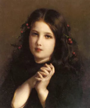 A Young Girl with Holly Berries in Her Hair