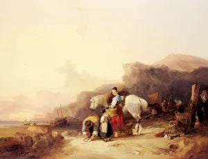 Beach Scene with Fisherfolk