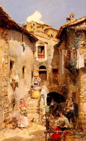 A Roman Courtyard In Summer