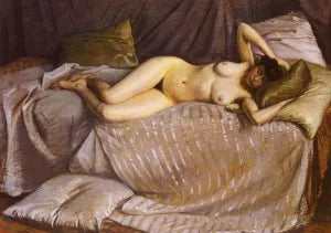 Femme Nue Etendue Sur Un Divan