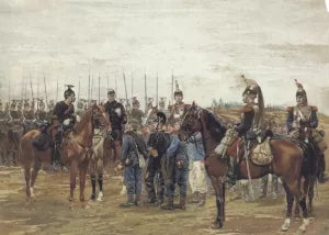 A French Cavalry Officer Guarding Captured Bavarian Soldiers